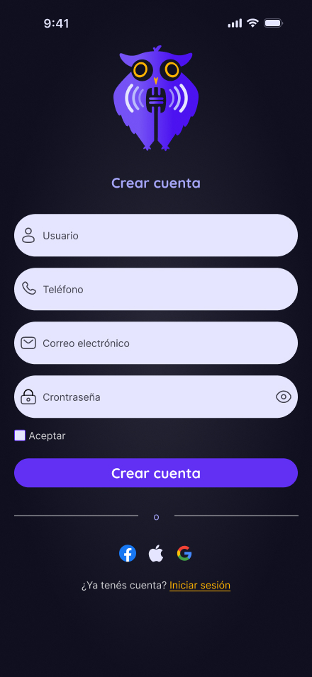 Sign up 1